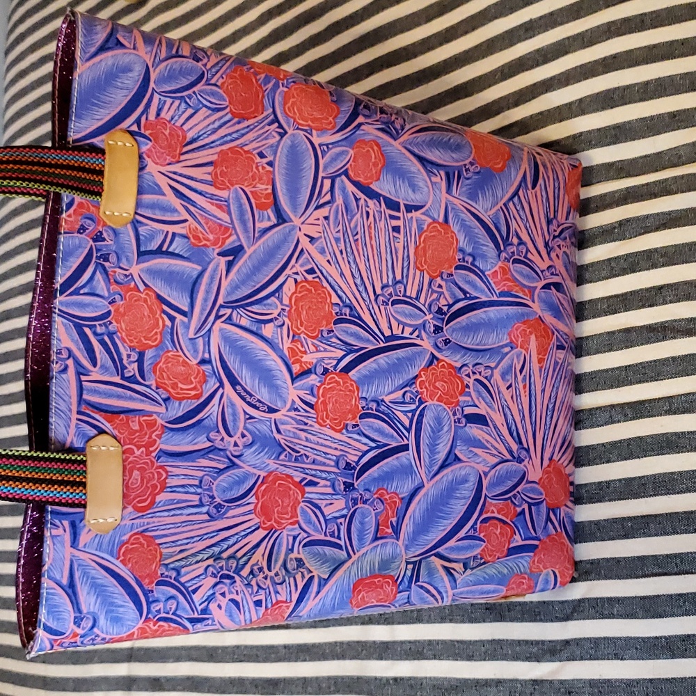 Floral Pattern Pink & Blue Tote Bag - Women Bags Totes